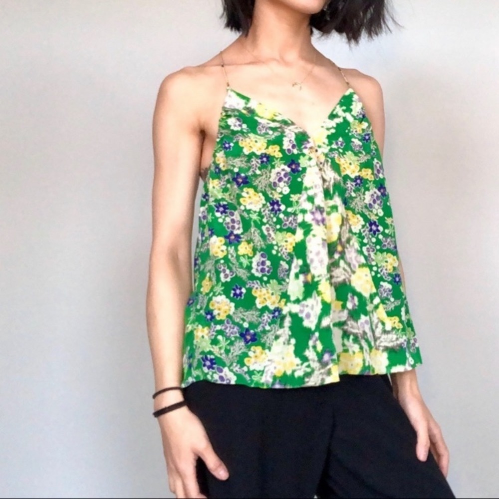 Rebecca Taylor Floral Printed Silk Trapeze Tank 2